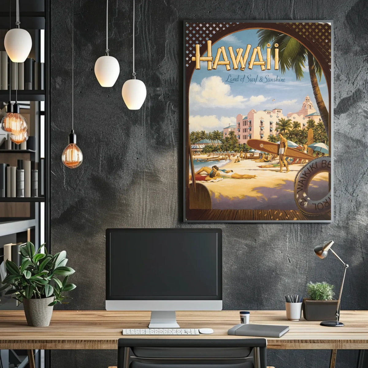 Hawaii Land Of Surf Sunshine Poster