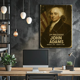 John Adams 2nd President of the United States Damaged Photograph Poster