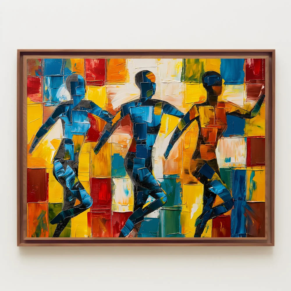 Energetic Abstract Dance Figures Vibrant Art Poster