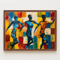 Energetic Abstract Dance Figures Vibrant Art Poster