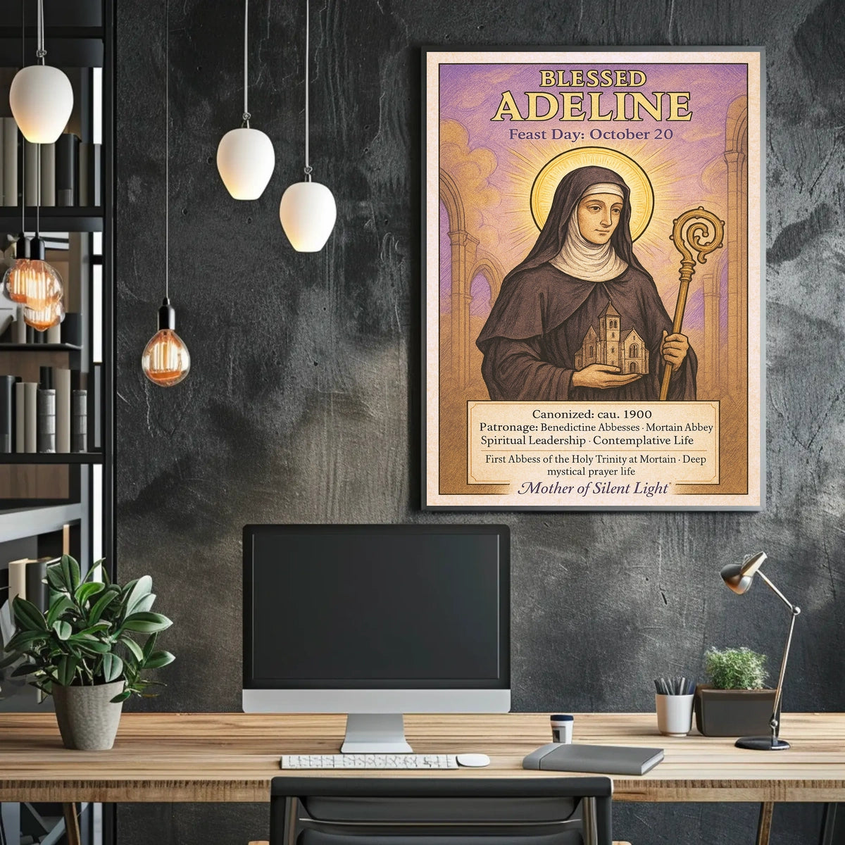 Blessed Adeline Patron of Benedictine Abbesses Poster
