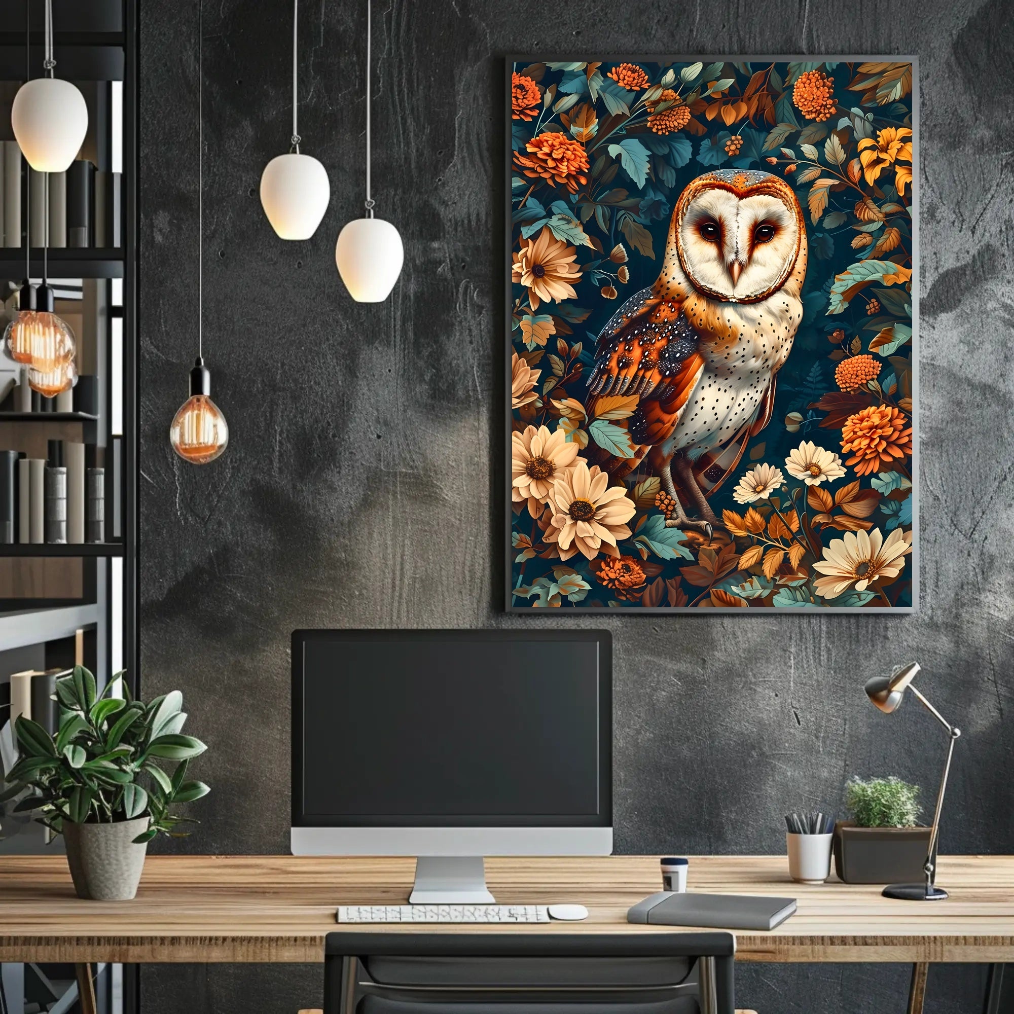 Enchanted Owl In Bloom William Morris Art Poster