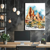 Pinnacles Watercolor Wall Art Poster