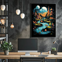 Whimsical Landscape Fantasy Realm Art Poster