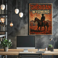 Sheridan Wyoming Cowboy Ride Vintage Travel Poster