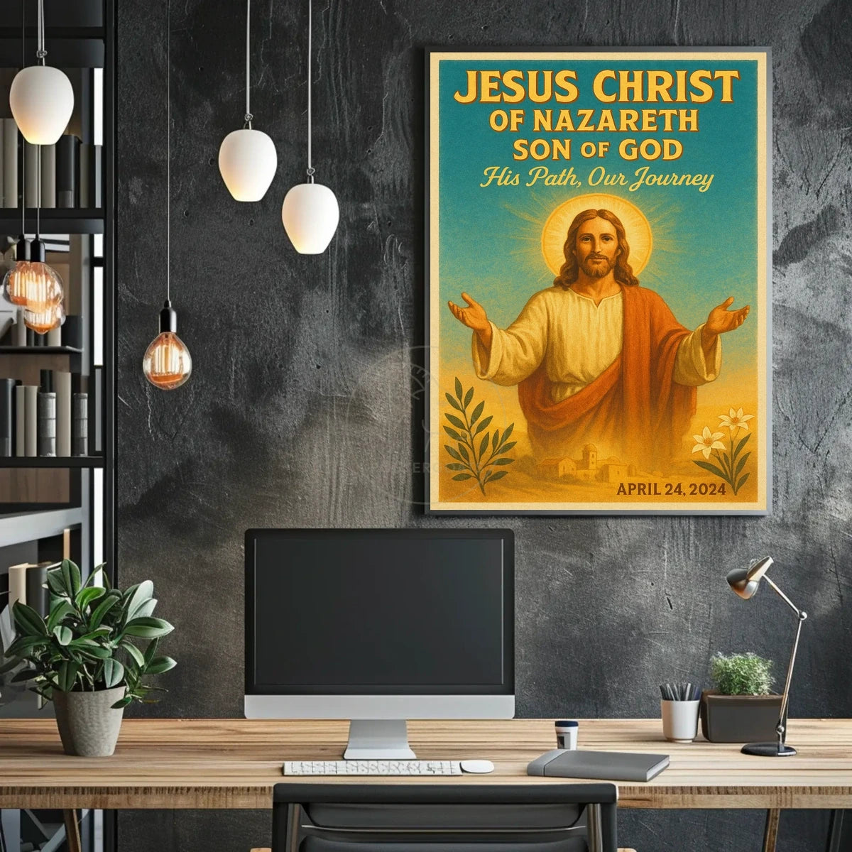 Sacred Jesus Vintage Art Religious Heritage Poster