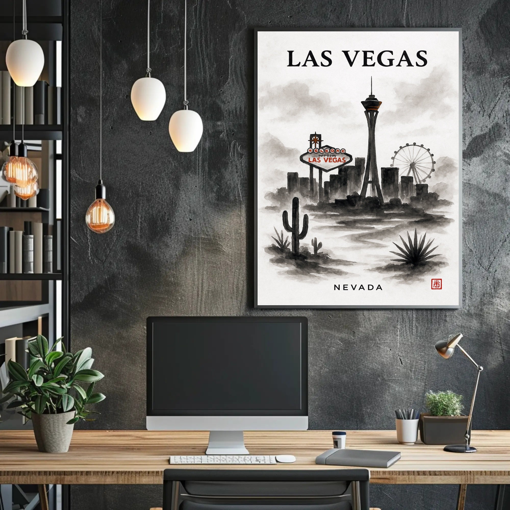 Las Vegas Skyline Poster PosterGoat
