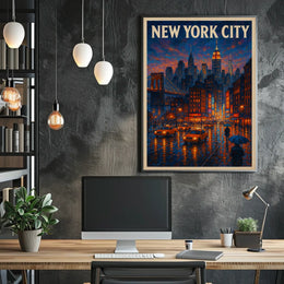 New York City Urban Evening Poster