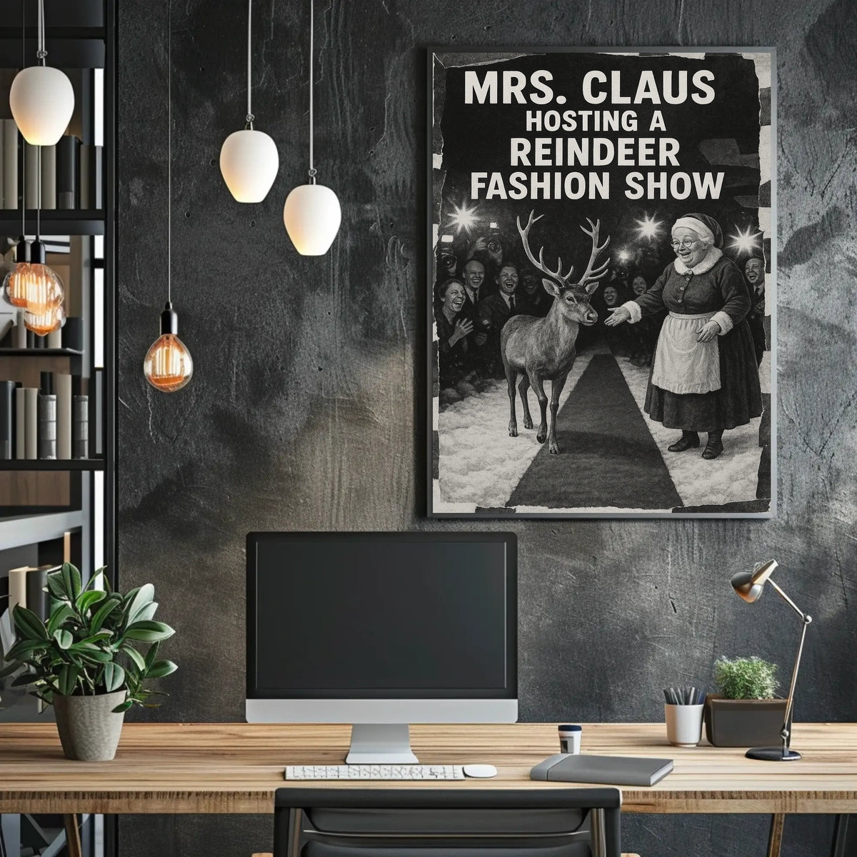 Whimsical Mrs. Claus Vintage Christmas Poster