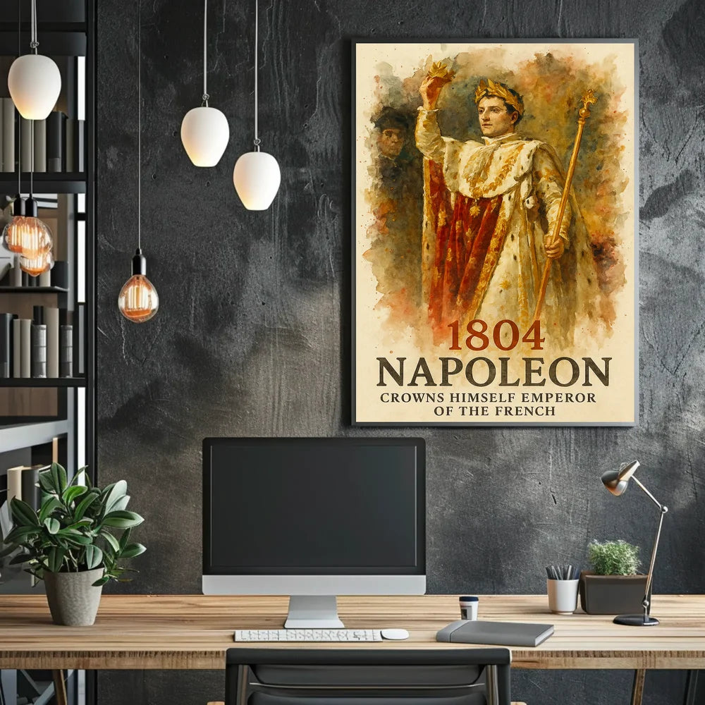 Napoleon Crowning Himself Emperor Historic Art Poster