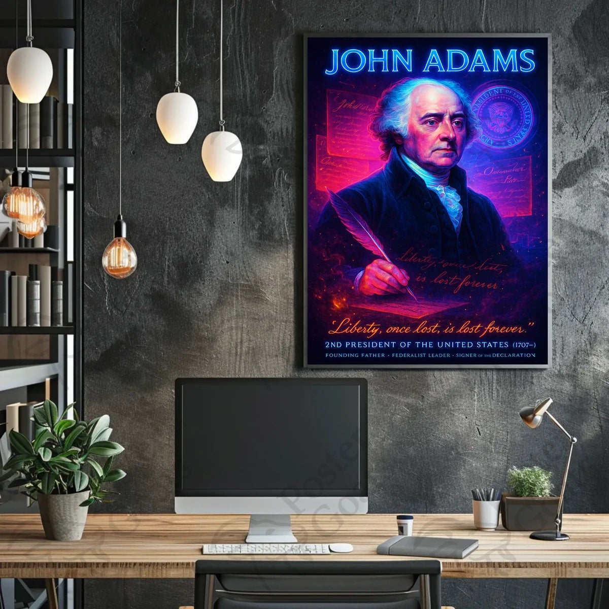 John Adams Portrait in Historical or Presidential Poster