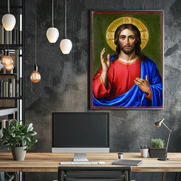Iconic Portrait of Jesus Christ Poster
