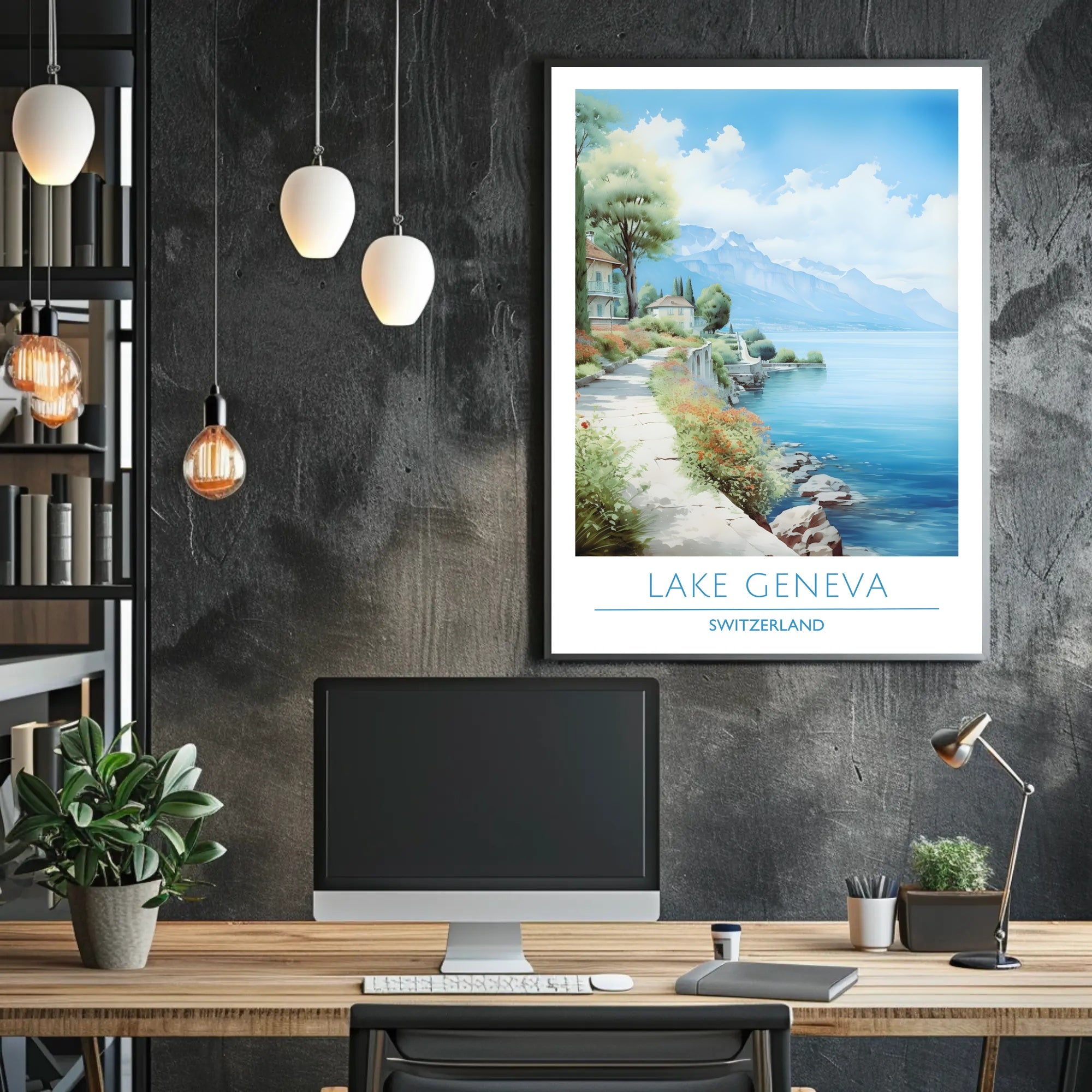 Tranquil Beauty of Lake Geneva Poster