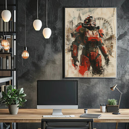 Urban Mech Warrior Poster PosterGoat