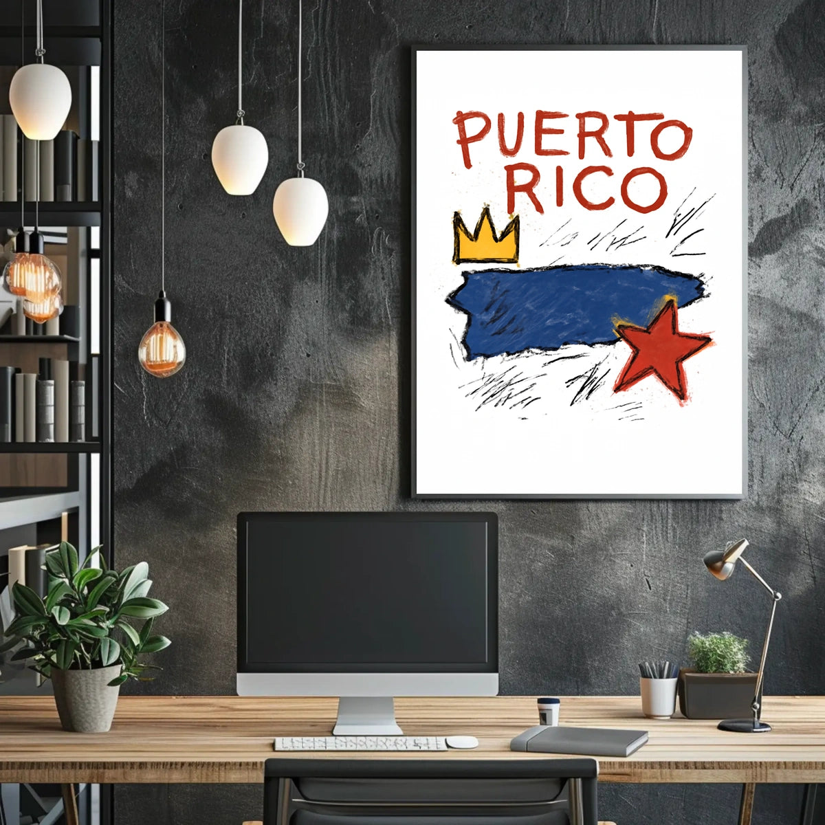 Puerto Rico Artistic Tribute Poster