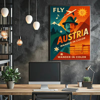 Austria Retro Travel Art with Vibrant Cultural Heritage Poster PosterGoat