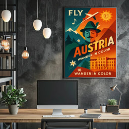 Austria Retro Travel Art with Vibrant Cultural Heritage Poster PosterGoat