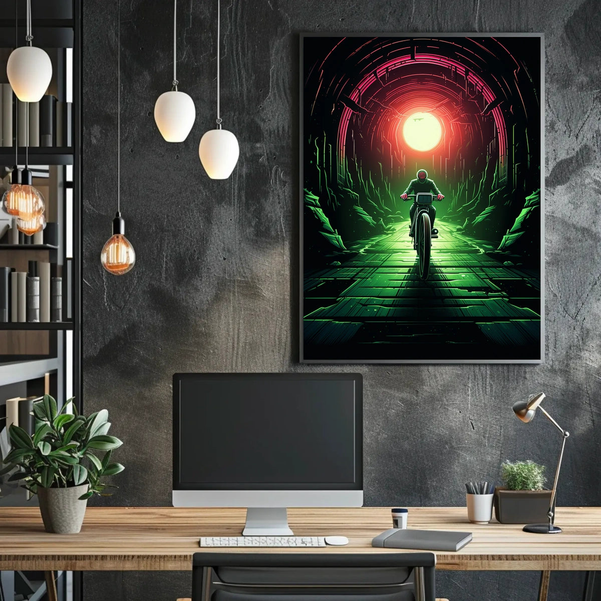 Journey Through the Neon Tunnel Poster