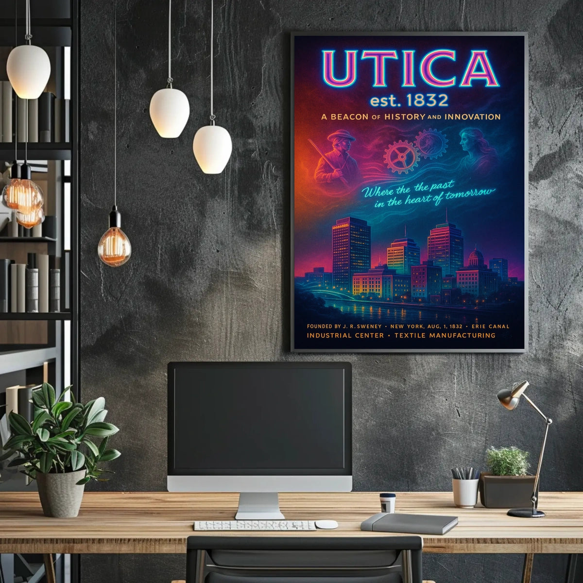 Utica Heritage and Innovation Urban Cityscape Poster