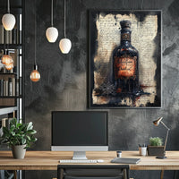 Vintage Dark Glass Bottle Artwork Poster