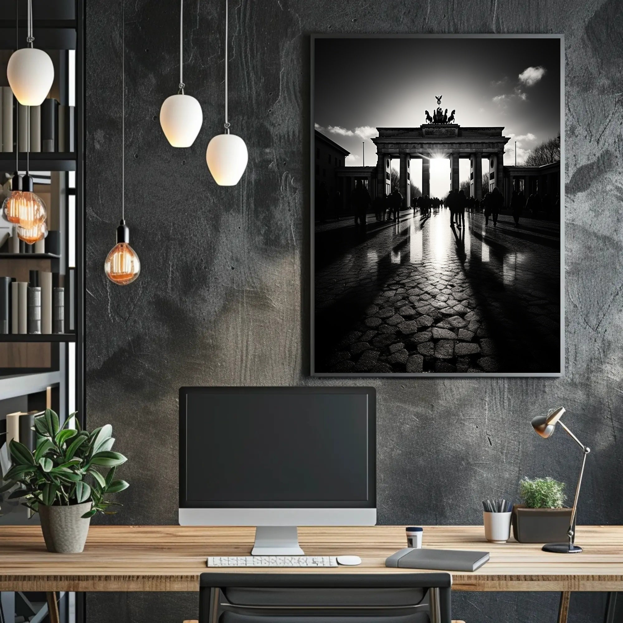 Shadows At The Brandenburg Gate Poster