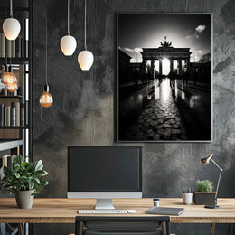 Shadows At The Brandenburg Gate Poster