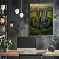 Ancient Ruins in Enchanting Fantasy Landscape Poster PosterGoat