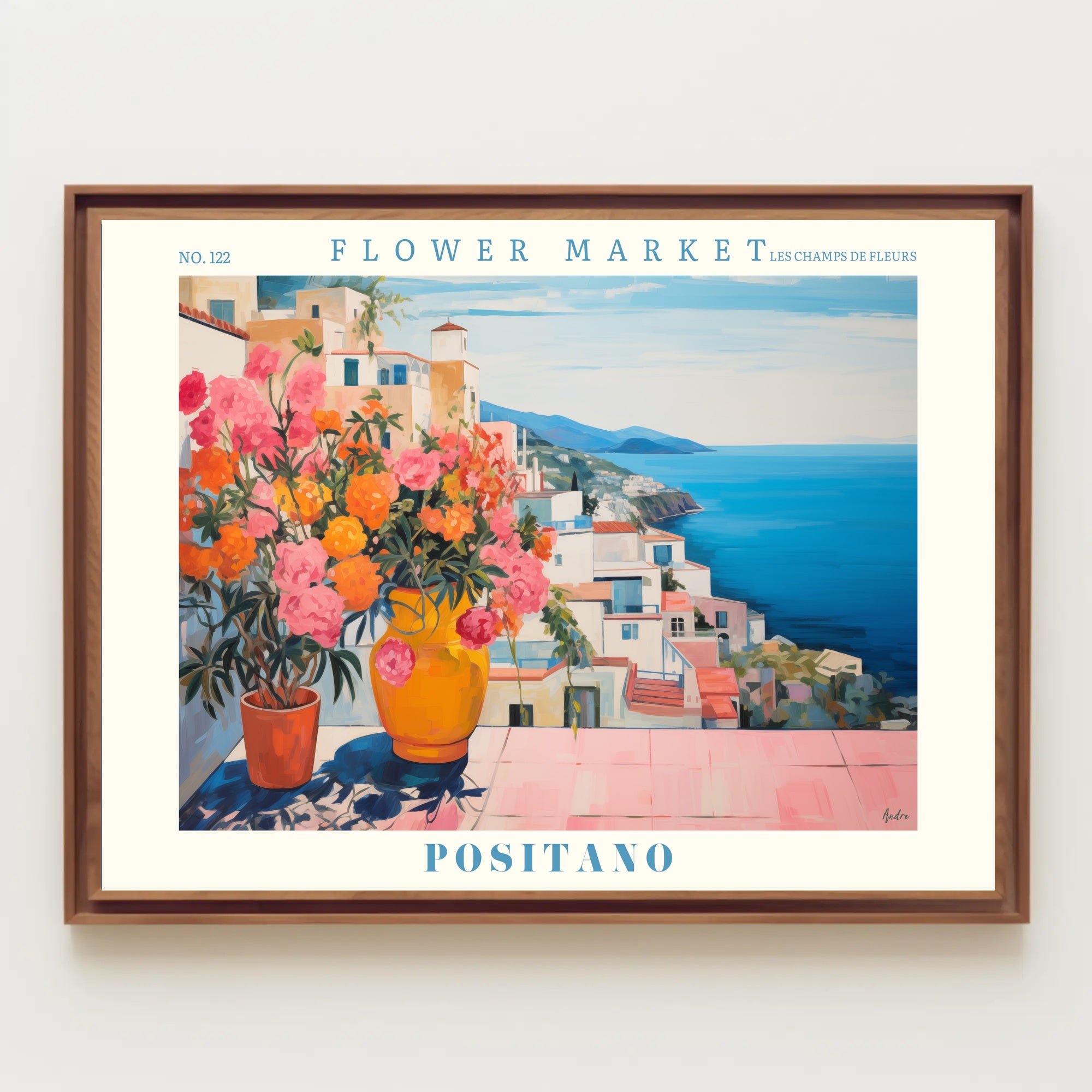 Positano's Vibrant Scenic View: Travel Poster
