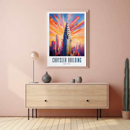 Chrysler Building New York Skyline Rays Poster