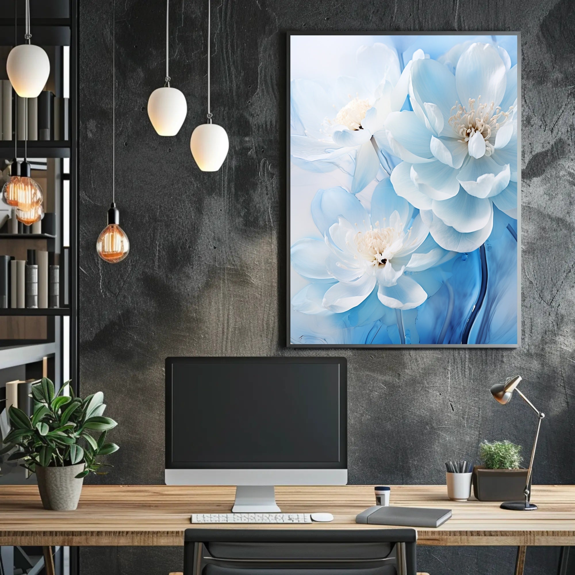 Blossoms In Blue Poster