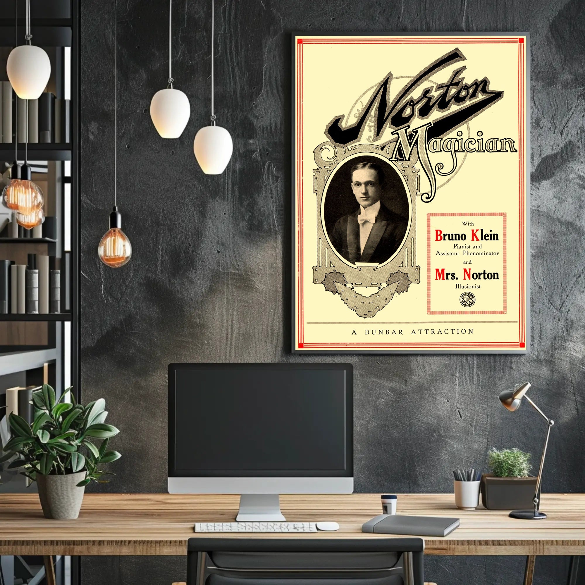 Vintage Magic Show Poster with Art Nouveau Influence
