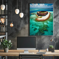 Dry Tortugas Travel Poster Vintage Coastal Wall Art