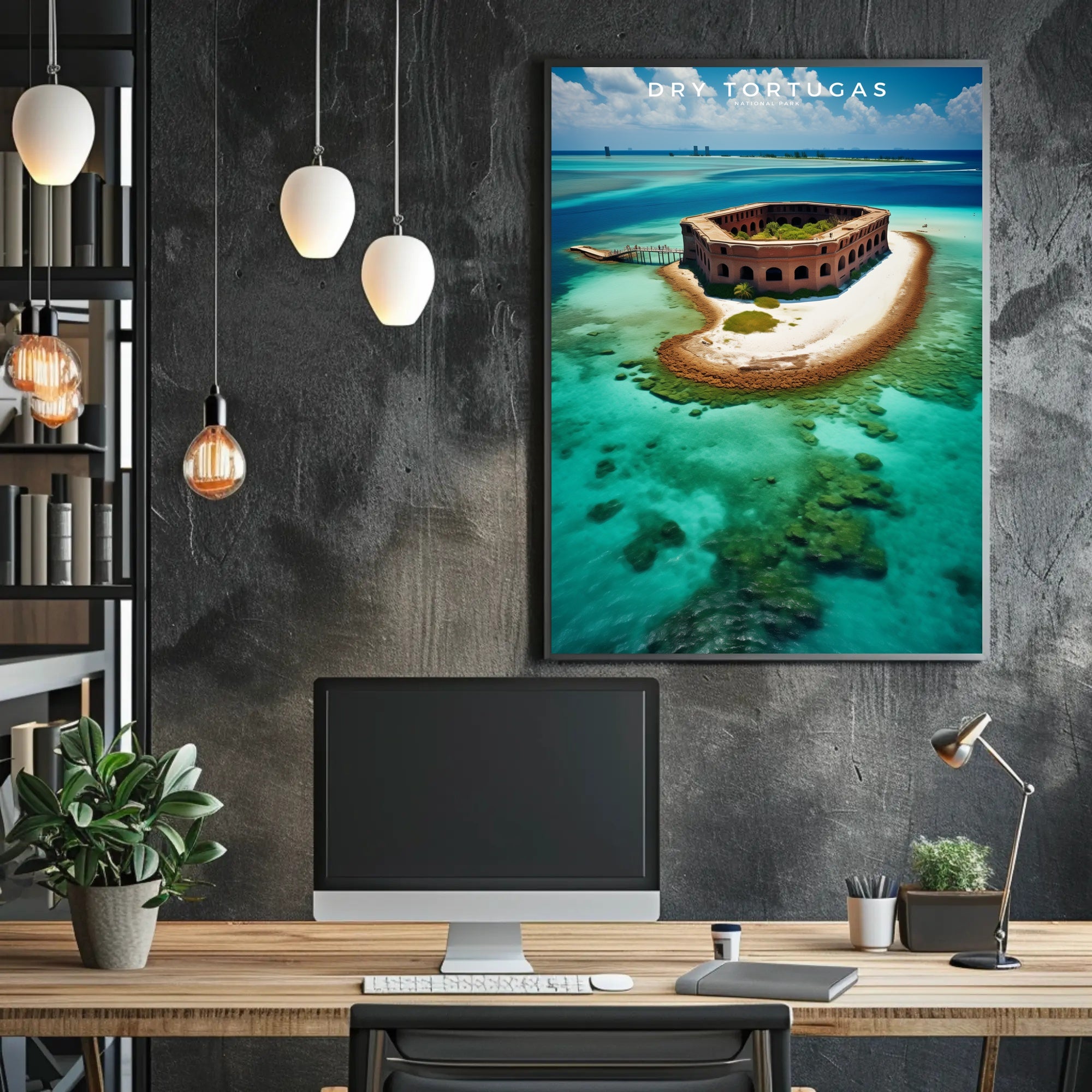 Dry Tortugas Travel Poster Vintage Coastal Wall Art