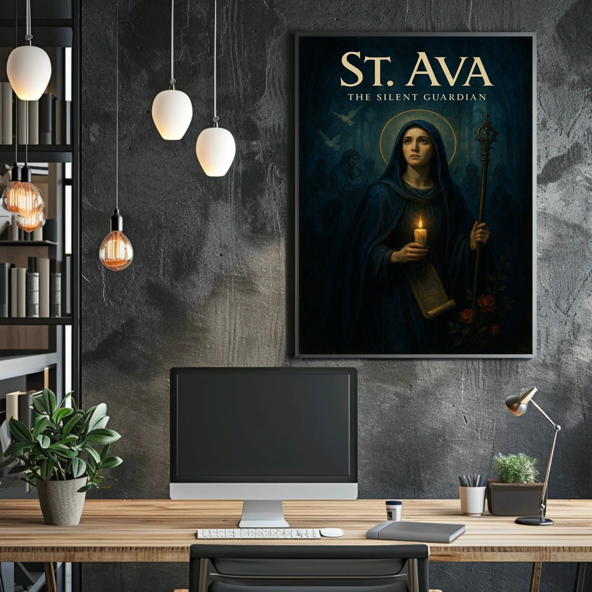 St. Ava Silent Guardian Poster Vintage Wall Art