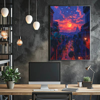 Enchanted Evening in the City Art Poster Print for Home Decor PosterGoat