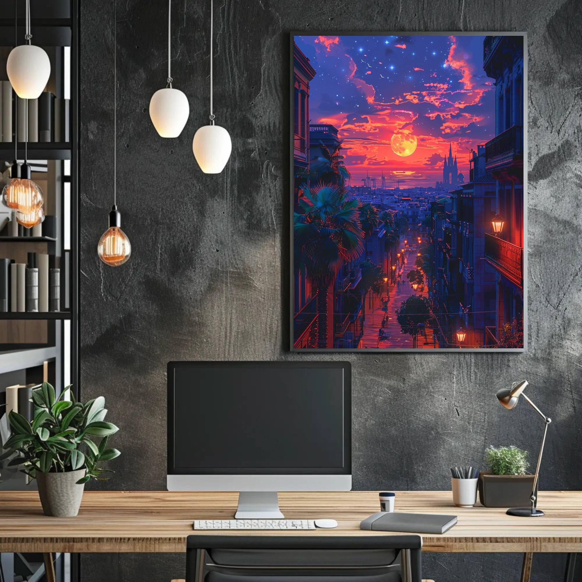 Enchanted Evening in the City Art Poster Print for Home Decor PosterGoat