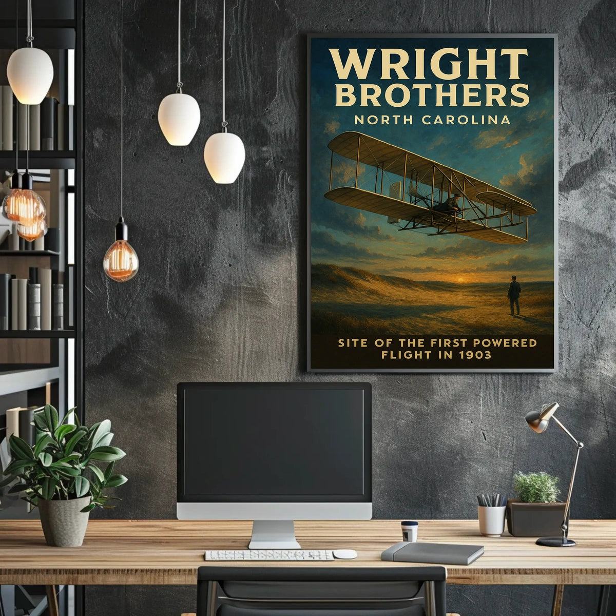 Wright Brothers First Powered Flight Poster