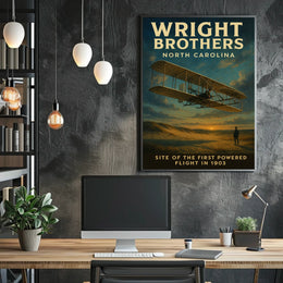 Wright Brothers First Powered Flight Poster