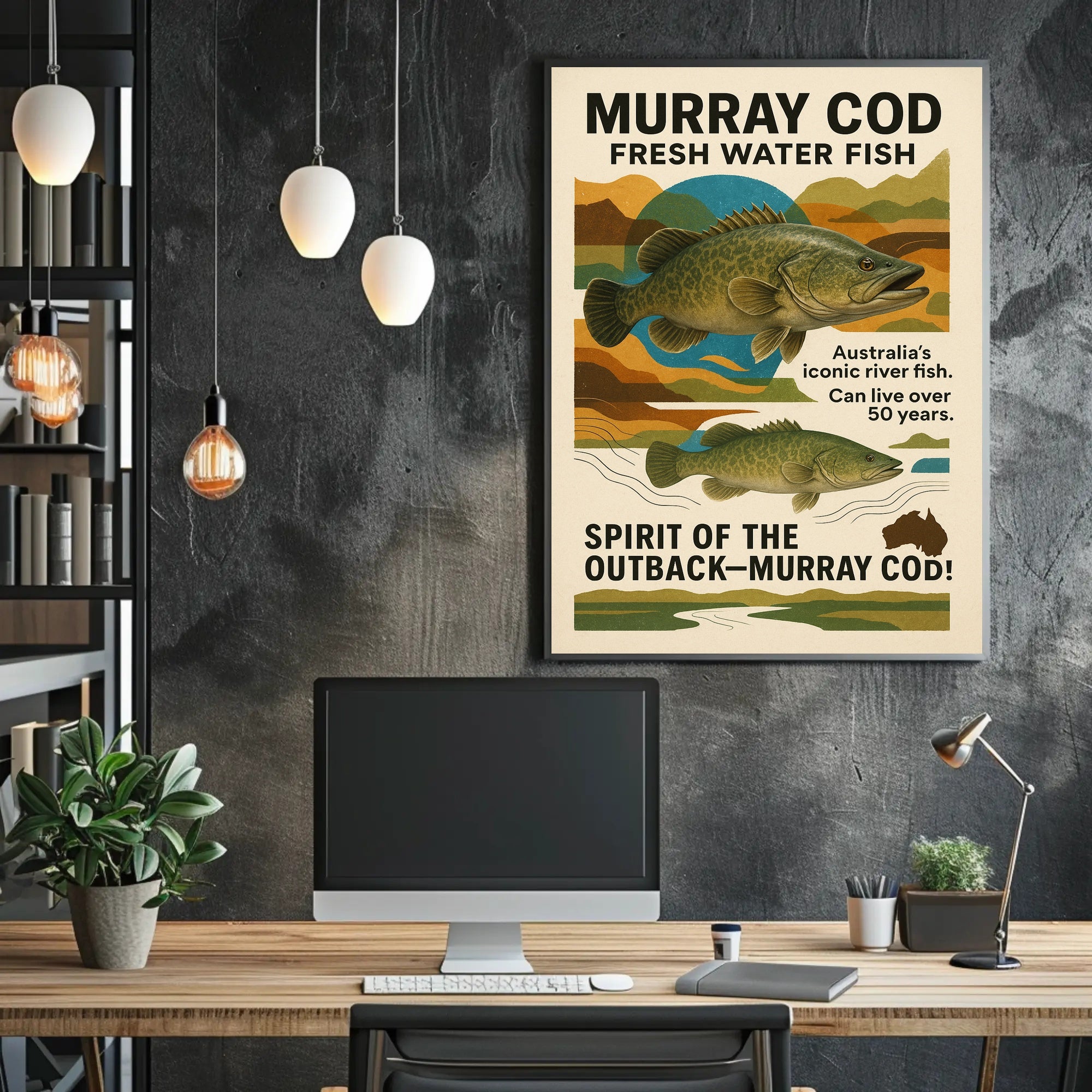 Murray Cod Heritage: Iconic Australian Fish Cultural Poster