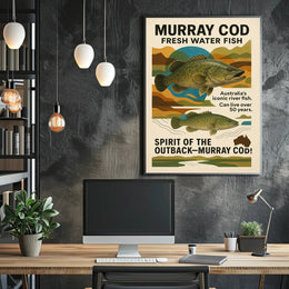 Murray Cod Heritage: Iconic Australian Fish Cultural Poster