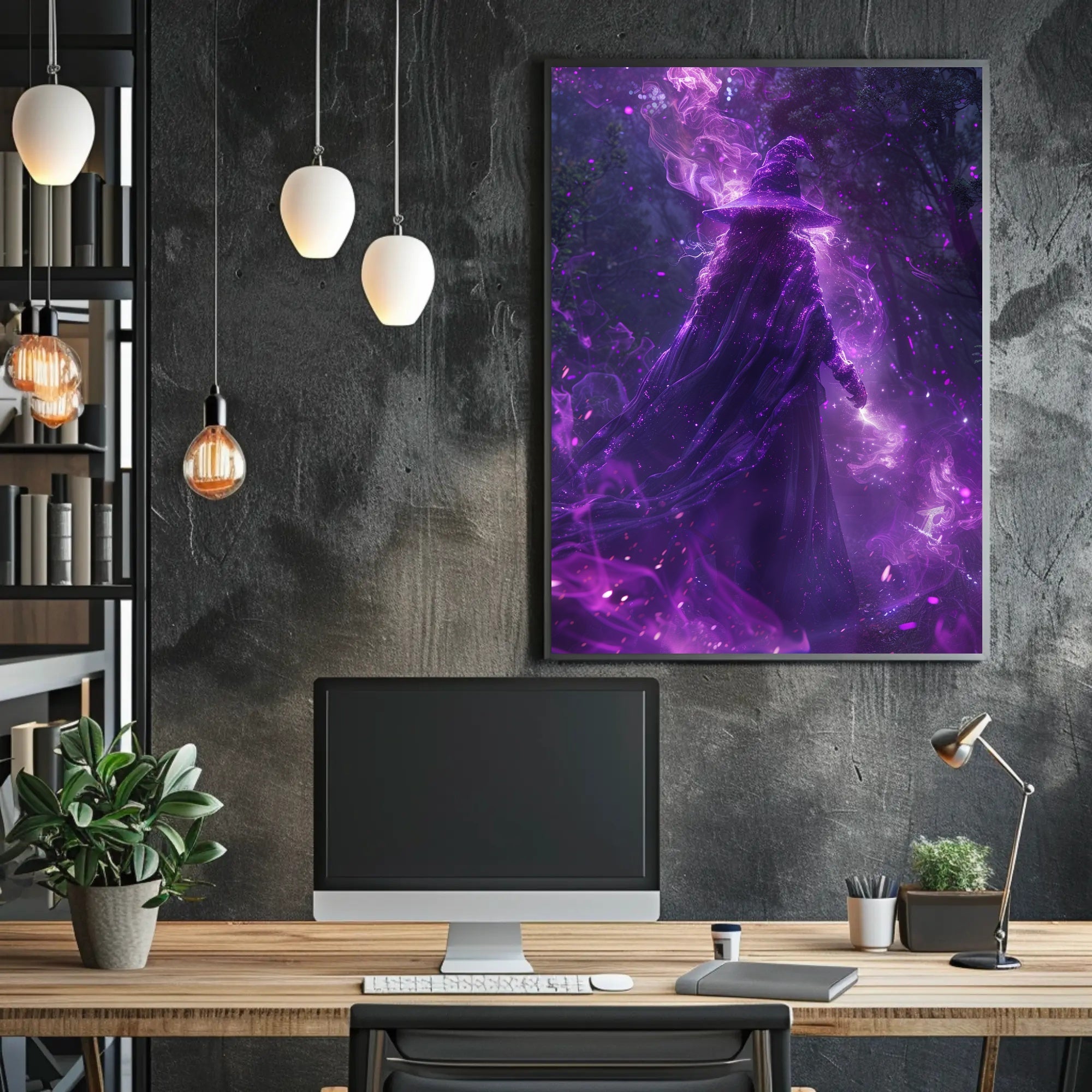 Enchanted Sorcerer in the Woods Art Print Poster PosterGoat