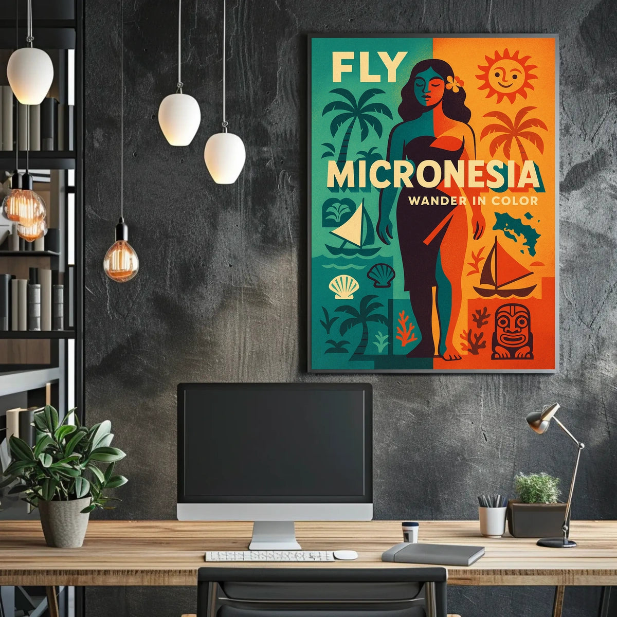 Fly Micronesia Wander in Color Poster