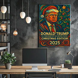 Donald Trump 47th President Christmas Edition Political Poster