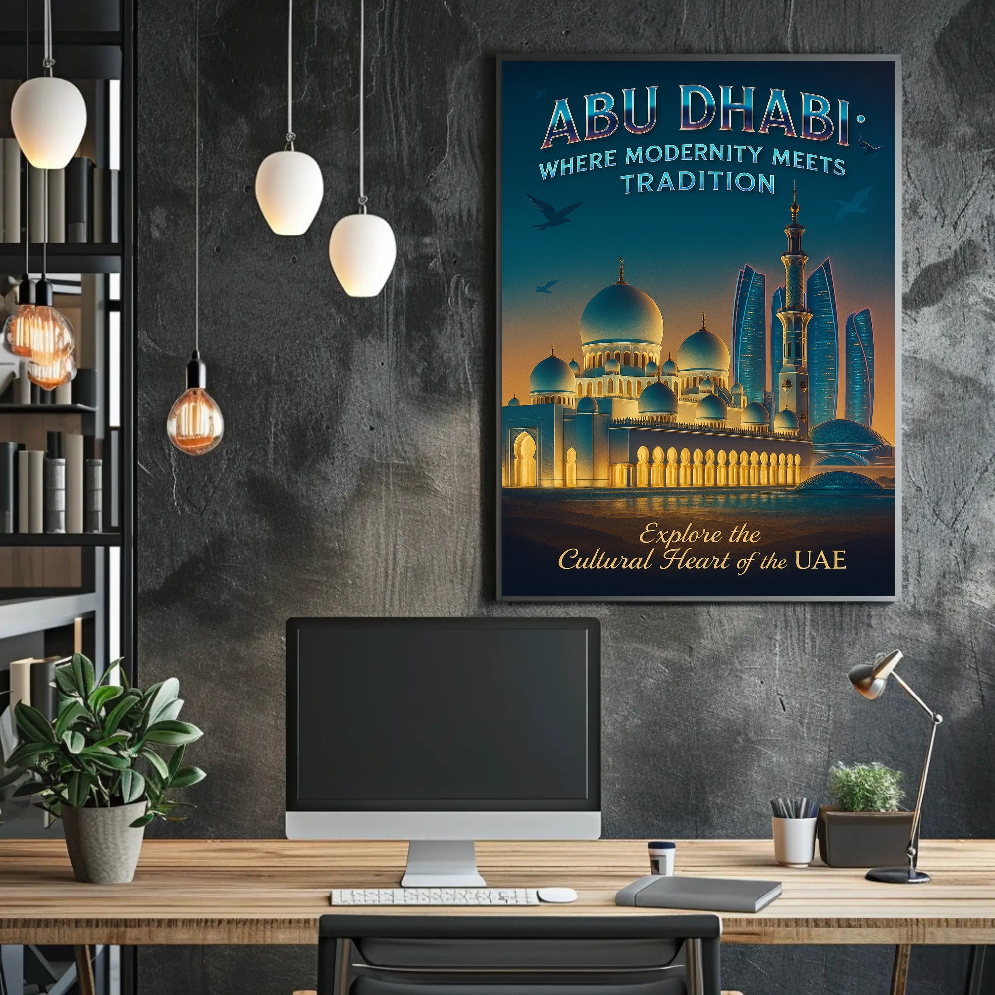 Abu Dhabi Modernity Meets Tradition Travel Poster