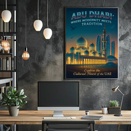 Abu Dhabi Modernity Meets Tradition Travel Poster