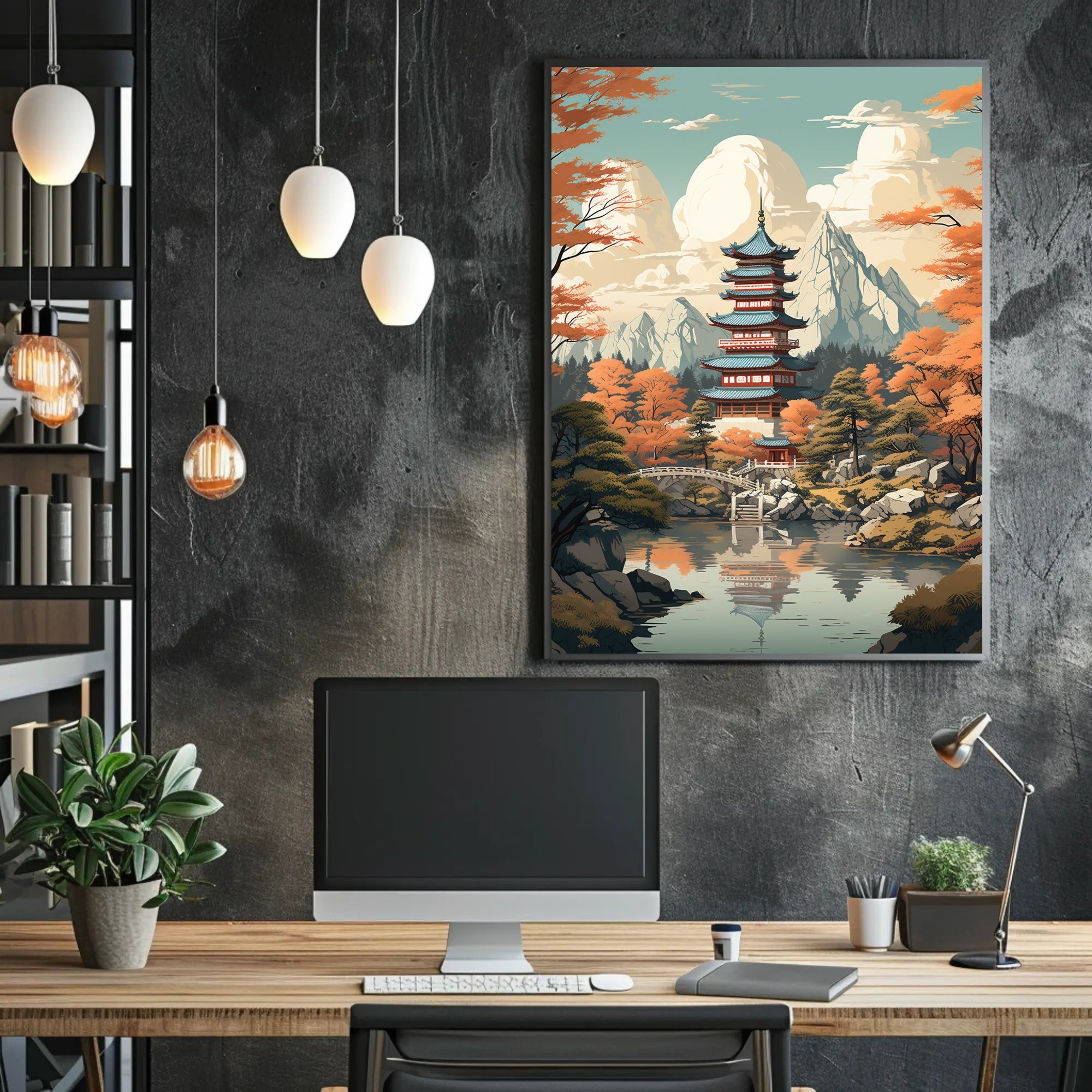 Tranquil Pagoda In Autumn Poster