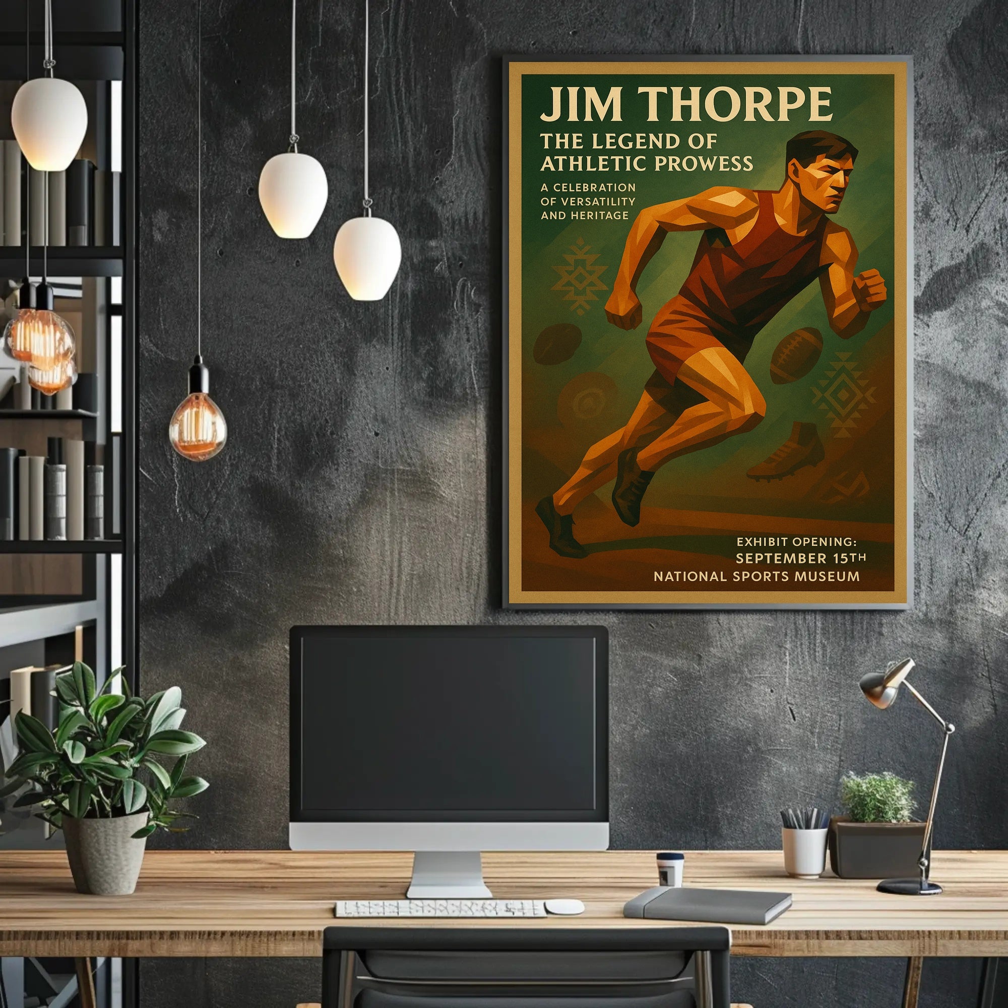 Jim Thorpe Athletic Legacy Vintage Sports Poster