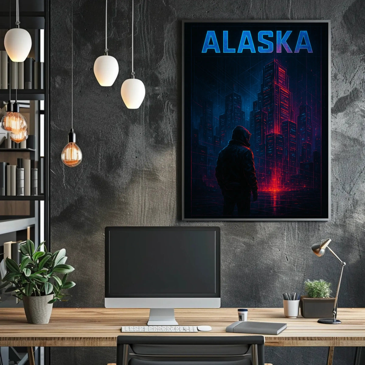 Alaska Futuristic Cityscape Poster