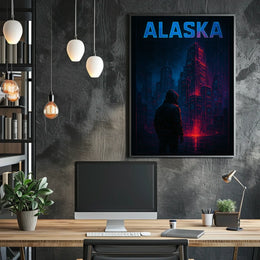 Alaska Futuristic Cityscape Poster