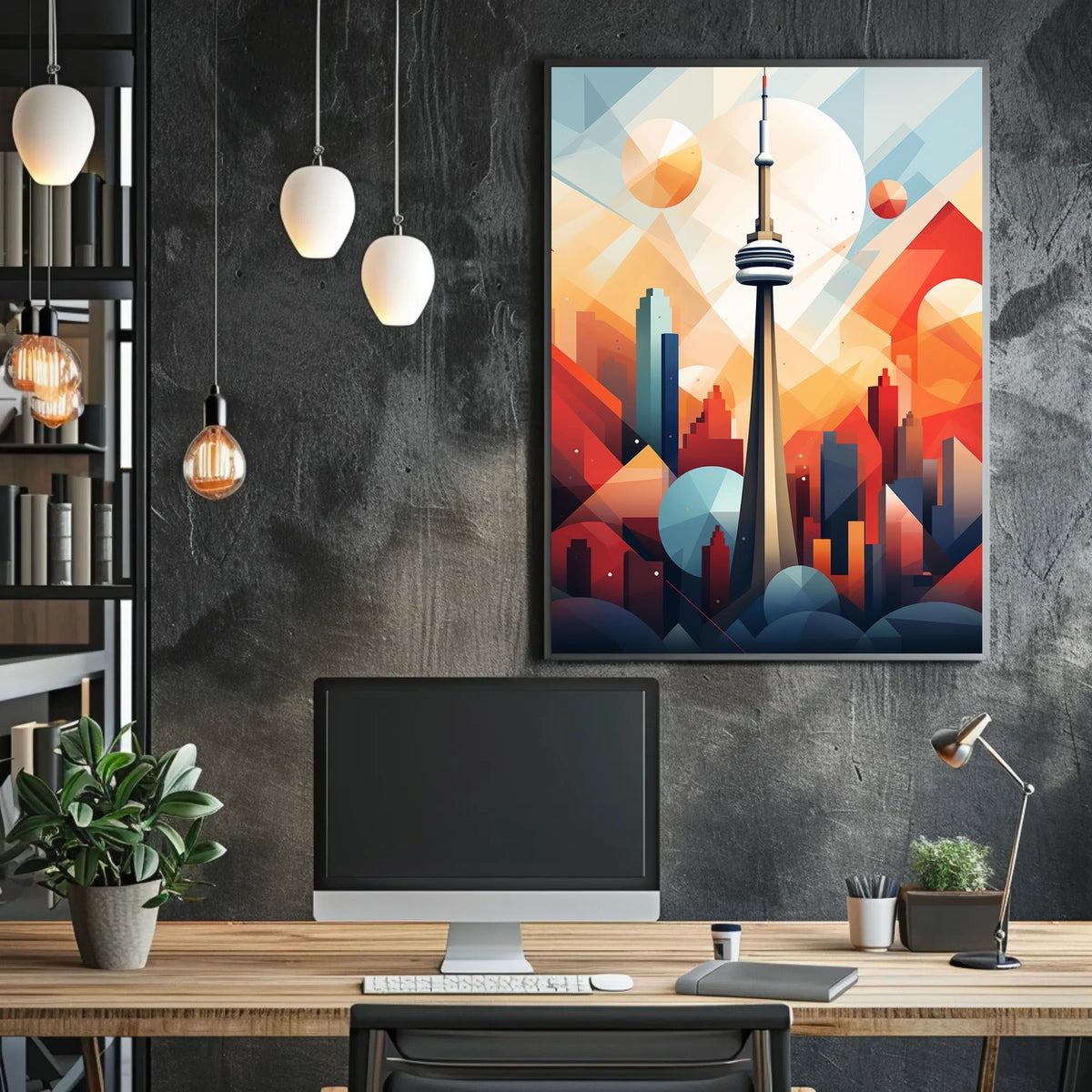 Vibrant Toronto Skyline Abstract Art Print - Abstract, Artistic Poster